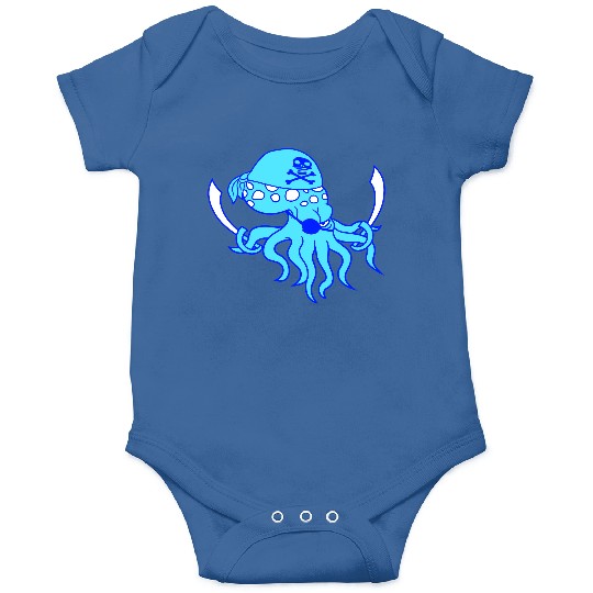 Evil Octopus Pirate Cool Cephalopod Squid Cartoon Onesies