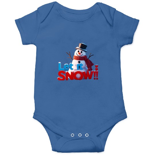 Let It Snow! Festive Cartoon Snowman Winter Design Onesies