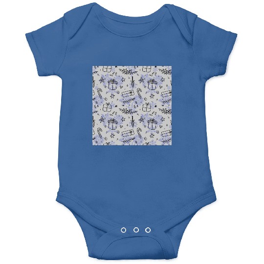 Elegant Blue Christmas Pattern Onesies