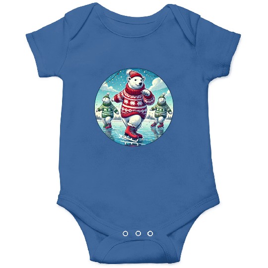 Skating Polar Bear Sweater - Christmas Gifts Onesies