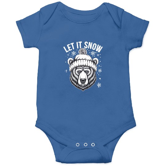 Let It Snow Bear Onesies, Winter Bear Graphic Onesies,