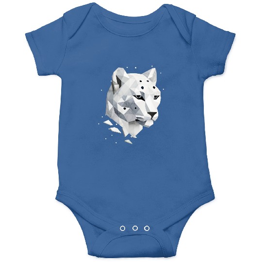 Geometric Snow Leopard - Elegance of the Wild Onesies