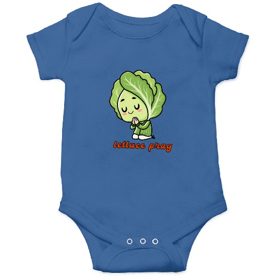 Lettuce pray not Let us pray Onesies