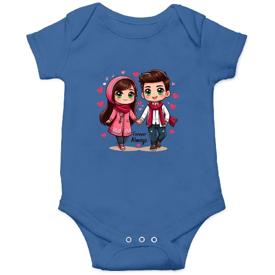 Forever Always – Cute Couple Illustration Onesies