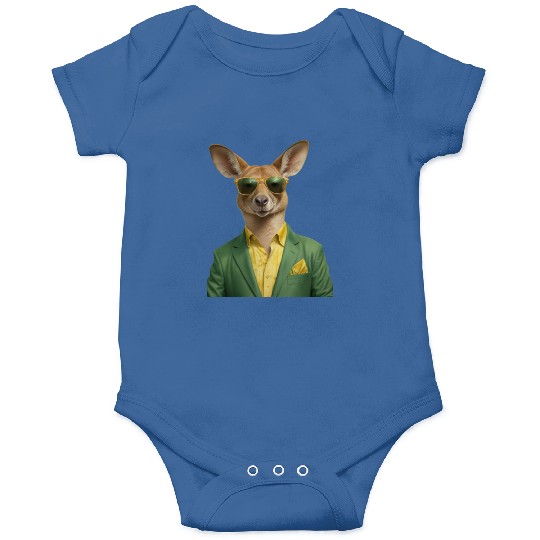 Green and Gold Kangaroo 7 Onesies