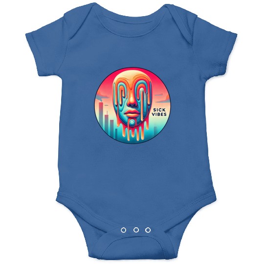 Surreal Melting Face Psychedelic Art - Sick Vibes Onesies
