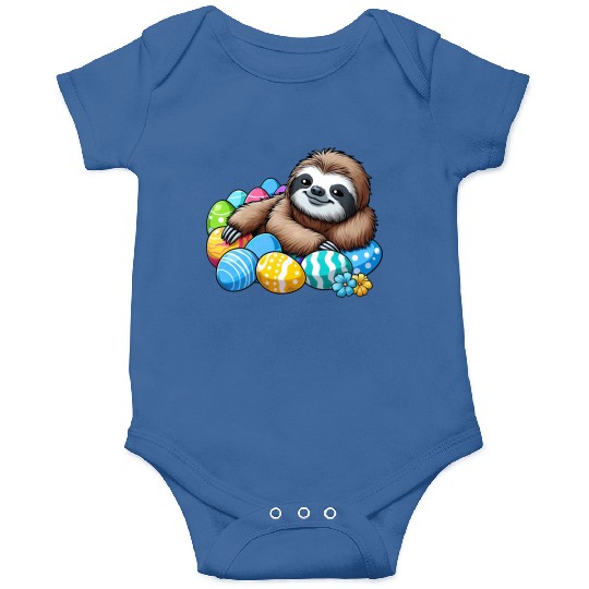 Cute Sloth Easter Egg Cartoon Chilling Onesies