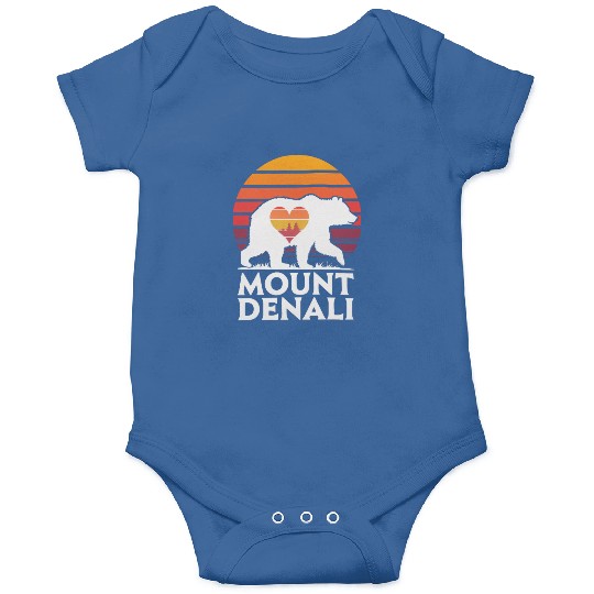 Retro Mount Denali Bear Sunset Art Onesies