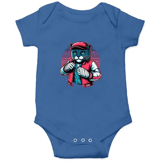 Vintage Street Fighter Cat #Vintage #Streetwear Onesies
