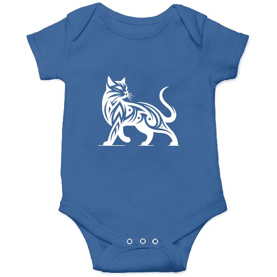 Tribal Cat Tattoo In Stylish Elegance Onesies