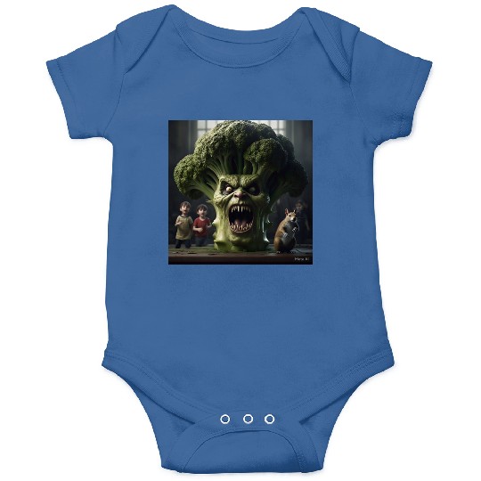 a hyper realistic cinematicmean broccoli. Onesies