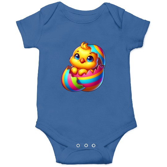 Cute Chick Cartoon Colorful Easter Egg Hatching Onesies