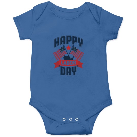 Happy Labor Day For Women USA Flag Onesies