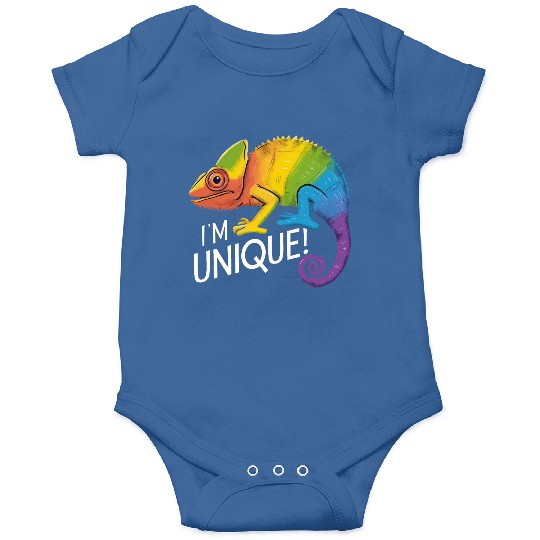 Rainbow Chameleon - "I'm Unique!" Colorful Animal Onesies
