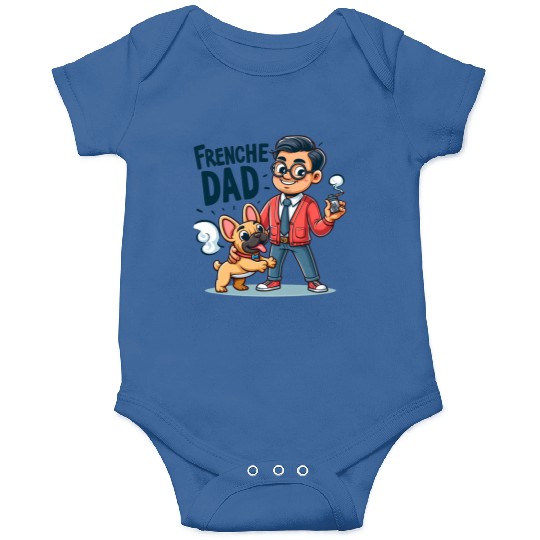 Frenchie Dad Cartoon Design Onesies