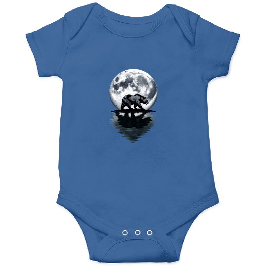 Bear Silhouette Under Full Moon – Wilderness Wildl Onesies