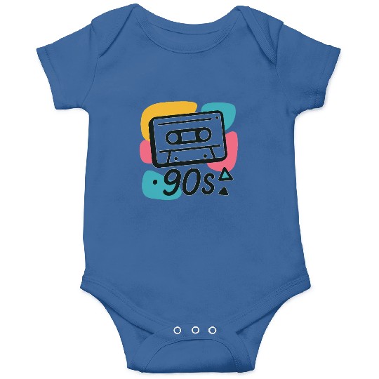 Name: Colorful 90s Cassette Tape Design Onesies