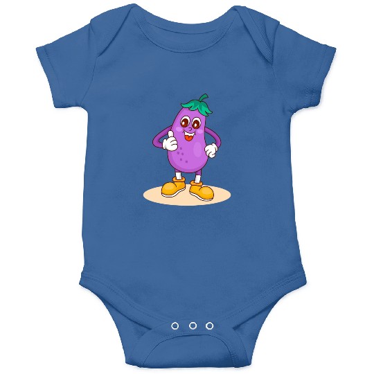 Animated Eggplant Character Design Onesies