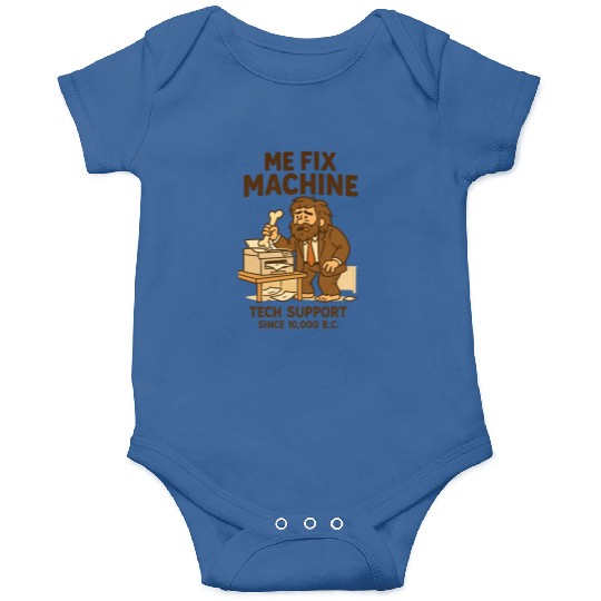 Office Tech Support Caveman Joke Daily Work Humor Onesies