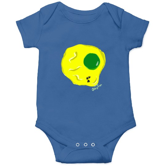 Yellow and green fried egg and flies Onesies