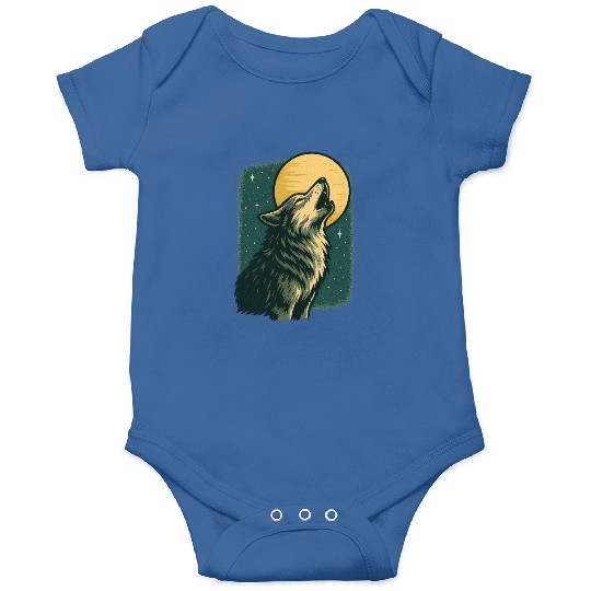 Lone wolf howl at the moon Onesies