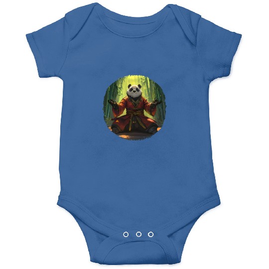 Meditating Panda In Bamboo Forest With Zen Energy Onesies