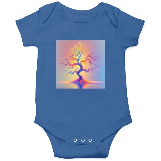 Psychedelic Tree of Light –Minimal Abstract Nature Onesies
