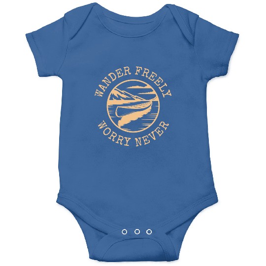 Wander Freely Worry Never Canoe On Lake Onesies