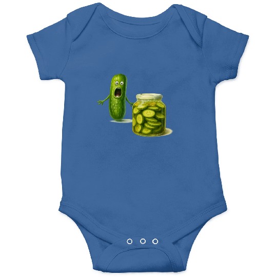 Funny Pickle Cartoon Cute Dill Pickle Jar Reaction Onesies