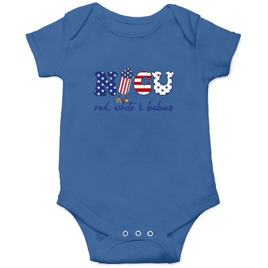 NICU Patriotic Red White Babies Onesies
