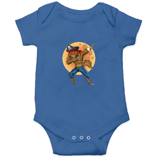Dabbing Werewolf Pirate Halloween Pirate Onesies