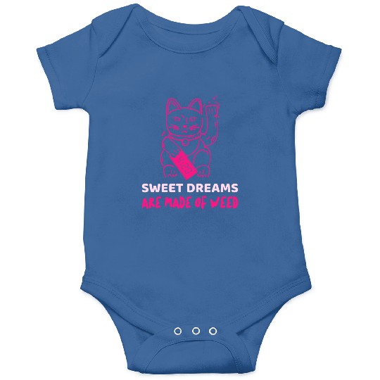 Neon Maneki Neko with Weed Motif Onesies