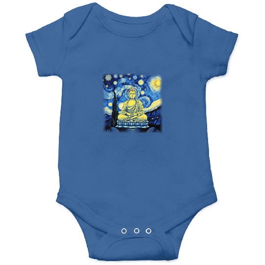 Starry Night Buddha Zen Art Inspired by Van Gogh Onesies