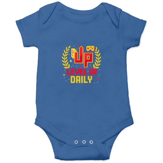 Level Up Daily Gaming Lifestyle Motivation Graphic Onesies