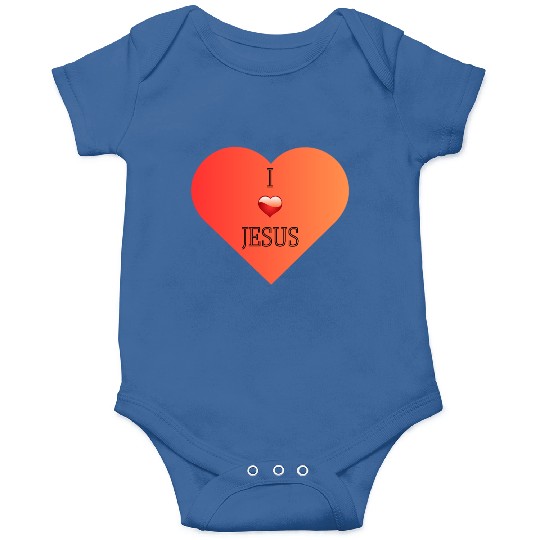 I Love Jesus Heart Design Onesies