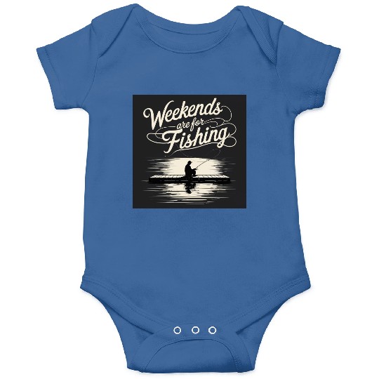 Weekend Fishing Silhouette Design Onesies