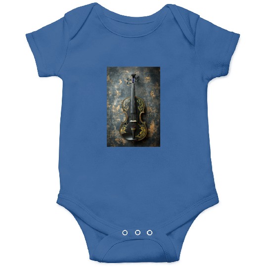 Elegant Black and Gold Violin Onesies