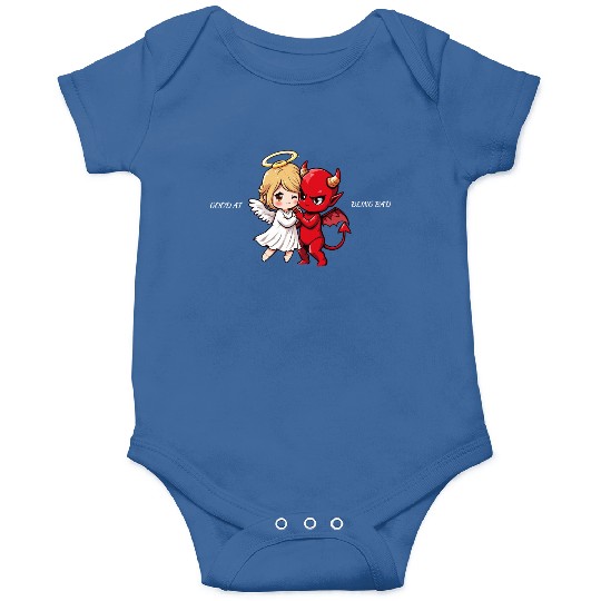Heavenly Angel vs Devil Cartoon Design Onesies