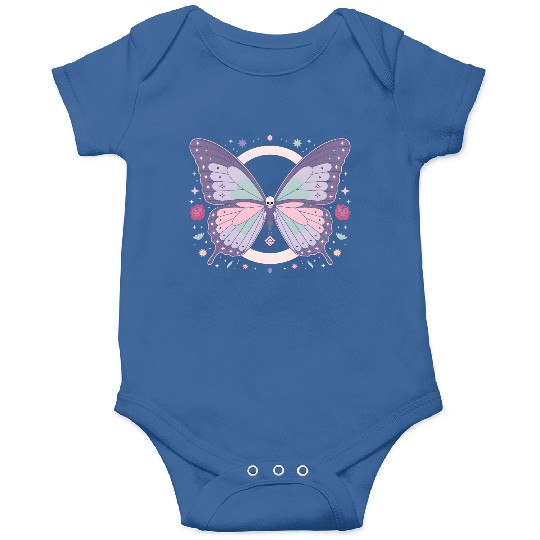 Mystic Skull Butterfly Illustration Onesies