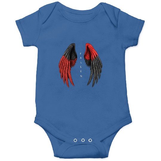 Red and Black Angel Wings Illustration Onesies