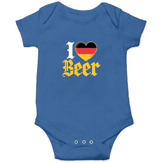 I Love Beer German Bier Funny Germany Flag Onesies