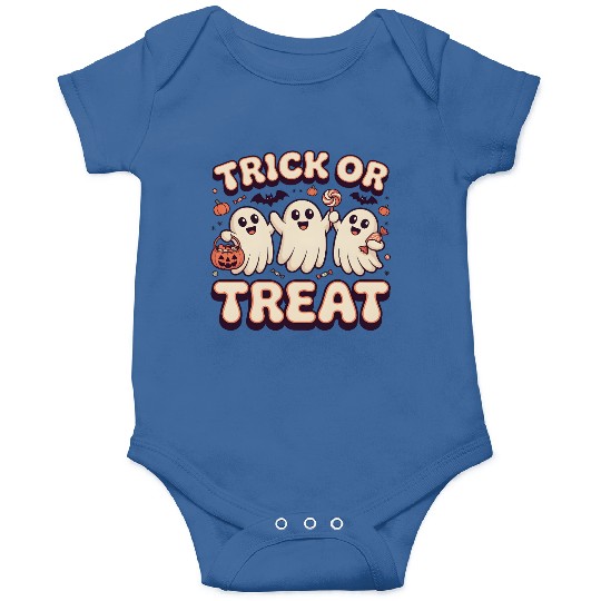 Trick or Treat Cute Retro Ghost Squad Onesies