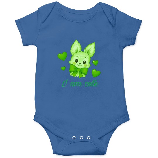 Cute Green Bunny with Bow – Kawaii Animal Design Onesies