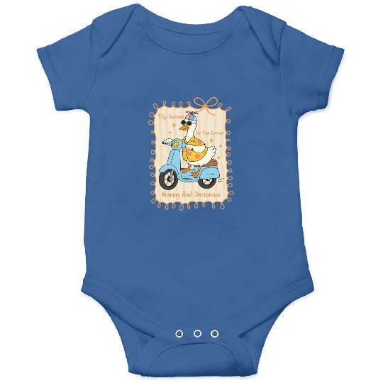 Silly Goose Riding Scooter Design Onesies
