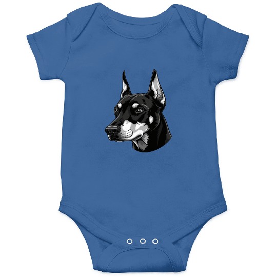 Elegant Black and White Husky Portrait Onesies