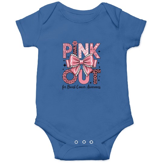 Pink Out Breast Cancer Awareness Coquette Bow  Onesies