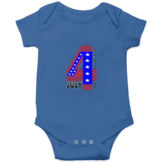 July 4th Stars and Stripes Independence Design Onesies
