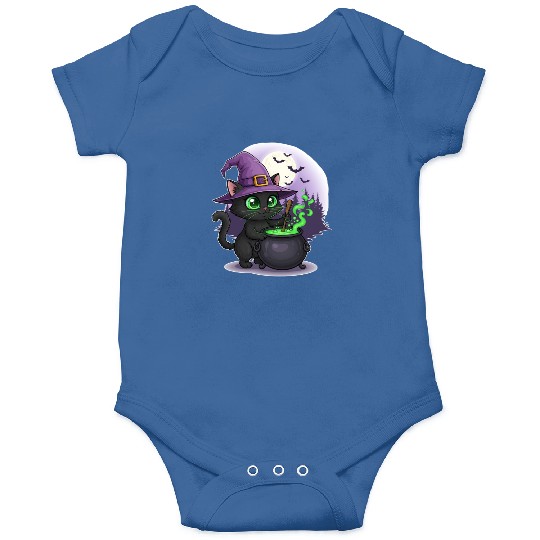 Enchanting Witch Cat Under Full Moon Onesies