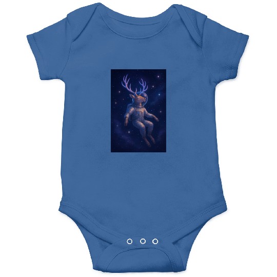 Celestial Deer Astronaut Illustration Onesies