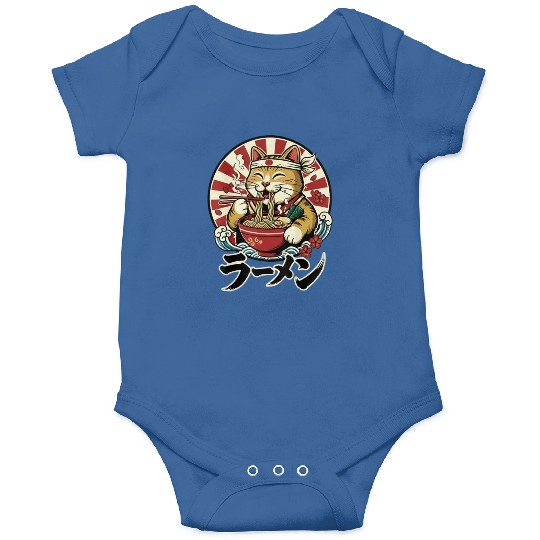 Victory Cat Ramen Illustration Onesies